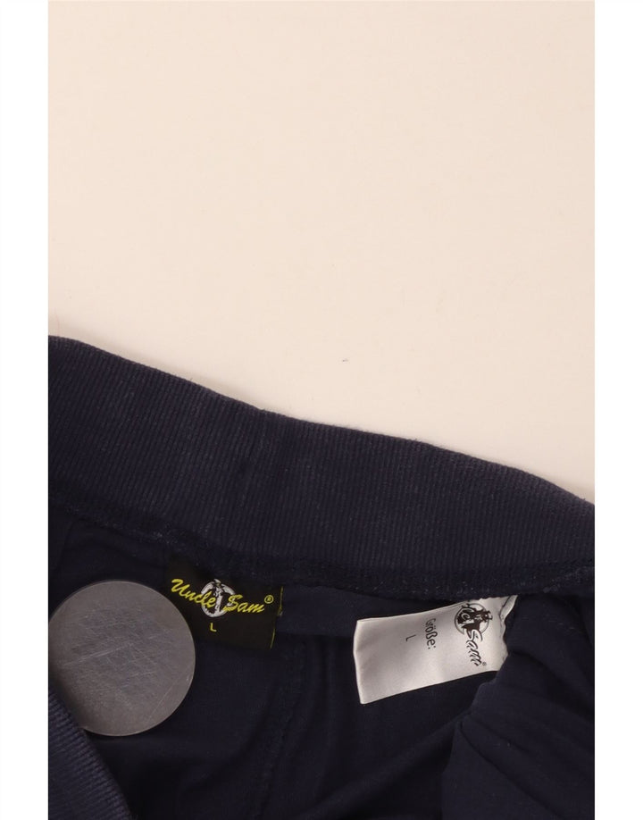 Pantaloni da tuta con grafica da uomo di Zio Sam, grandi, in cotone blu navy