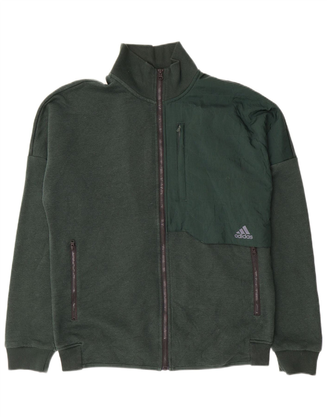 Giacca da ginnastica da uomo Adidas in cotone verde medio