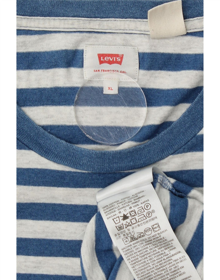 T-shirt da uomo Levi's Top XL in cotone a righe blu