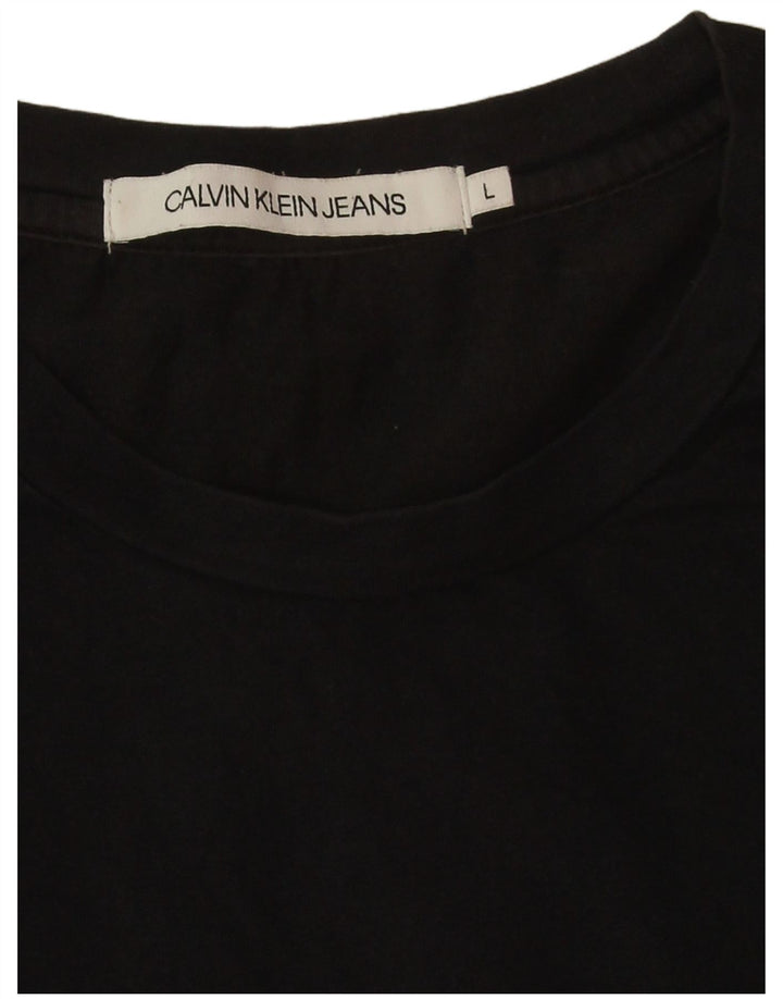 Calvin Klein Jeans Top grafico da uomo manica lunga grande color block nero