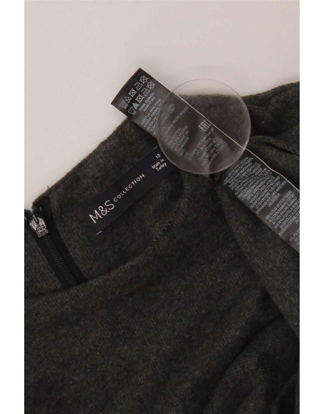Abito maglione da donna Marks & Spencer UK 10 piccolo cotone grigio
