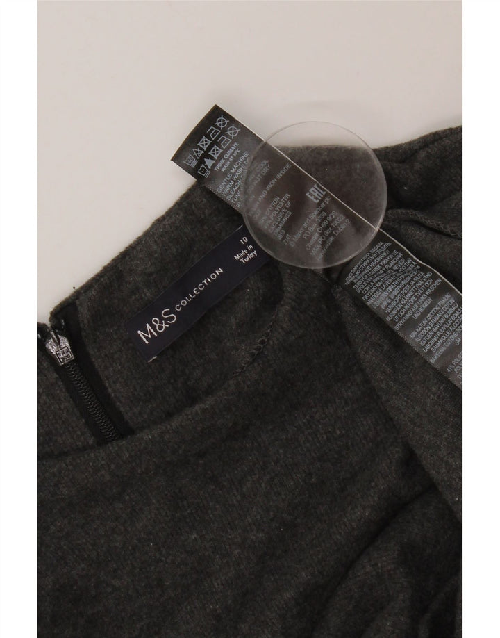 Abito maglione da donna Marks & Spencer UK 10 piccolo cotone grigio