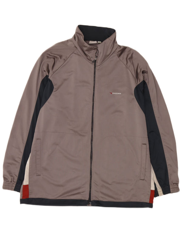 Giacca da tuta da uomo Diadora UK 48 2XL Poliestere color block grigio