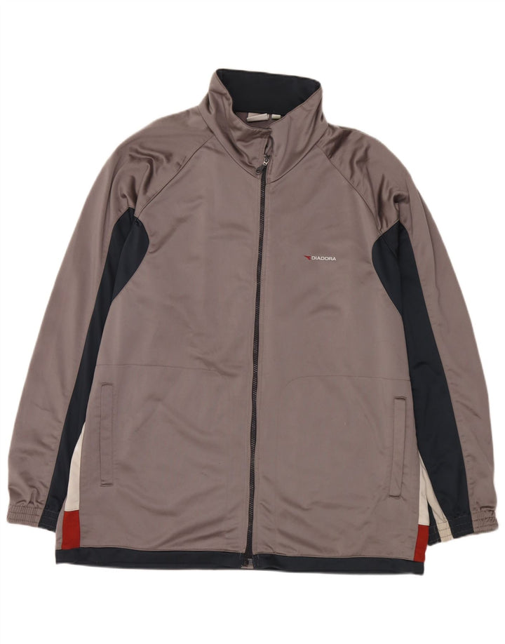 Giacca da tuta da uomo Diadora UK 48 2XL Poliestere color block grigio