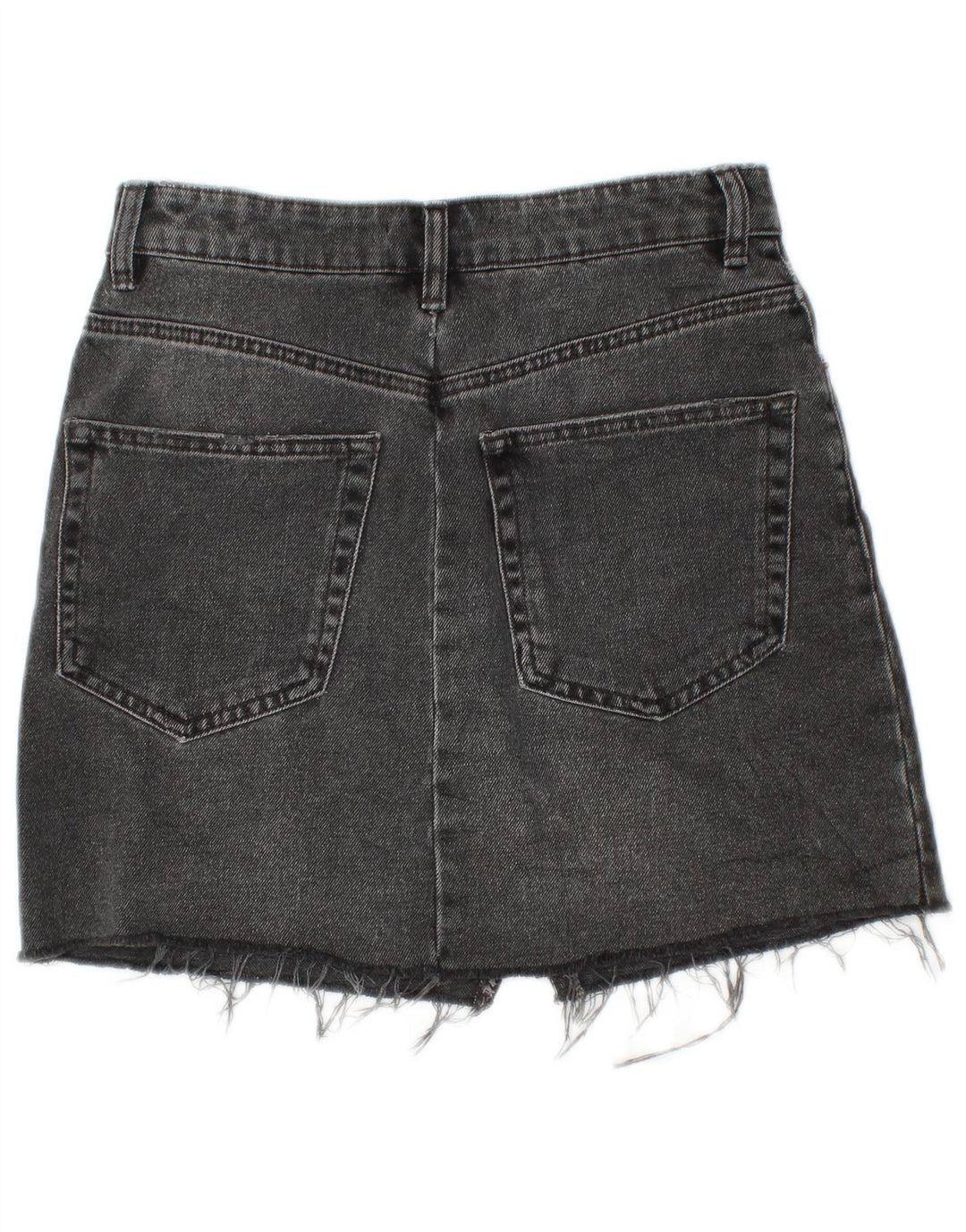 Minigonna di jeans Zara da donna piccola W26 in cotone nero