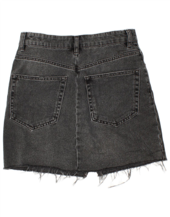 Minigonna di jeans Zara da donna piccola W26 in cotone nero