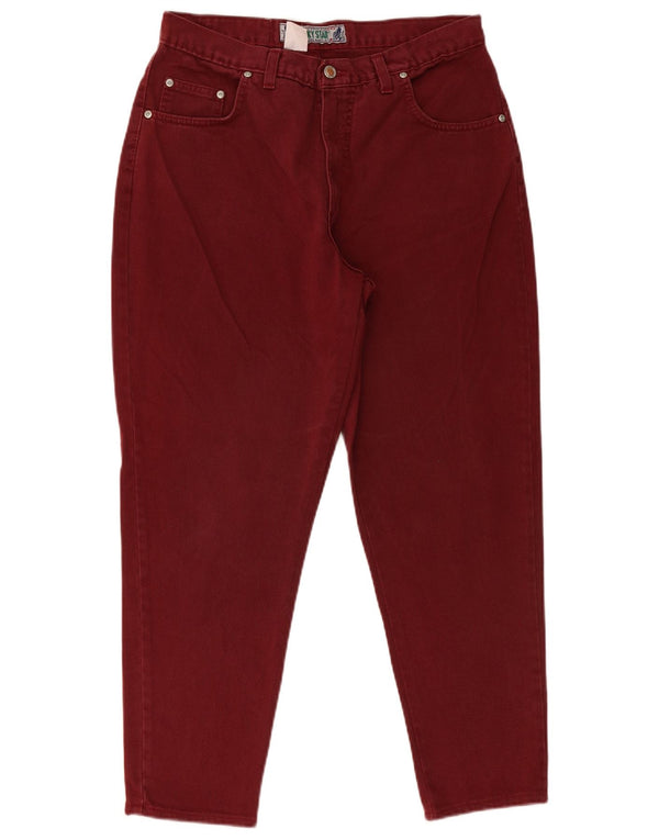 Jeans affusolati a vita alta da donna Lucky Star W36 L27 cotone bordeaux