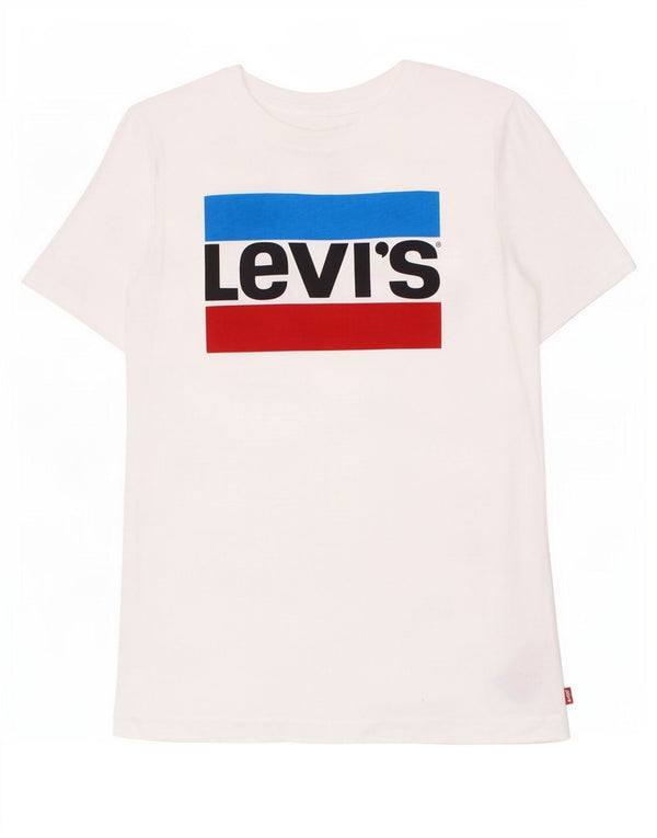 T-shirt grafica da ragazzo Levi's Top 15-16 anni in cotone bianco