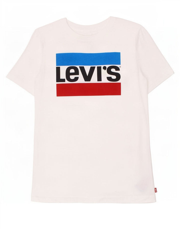 T-shirt grafica da ragazzo Levi's Top 15-16 anni in cotone bianco