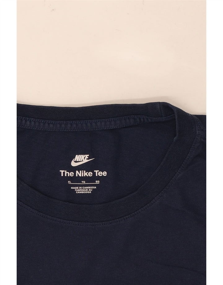 NIKE Mens T-Shirt Top XL Navy Blue Cotton Vintage Nike and Second-Hand Nike from Messina Hembry 