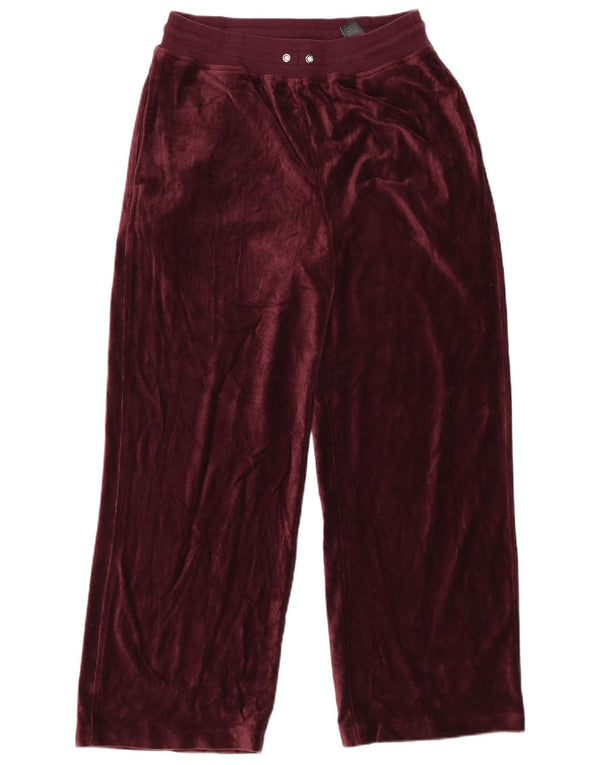 Pantaloni da tuta in velluto da donna Marks & Spencer UK 14 Large W34 L28 Maroon