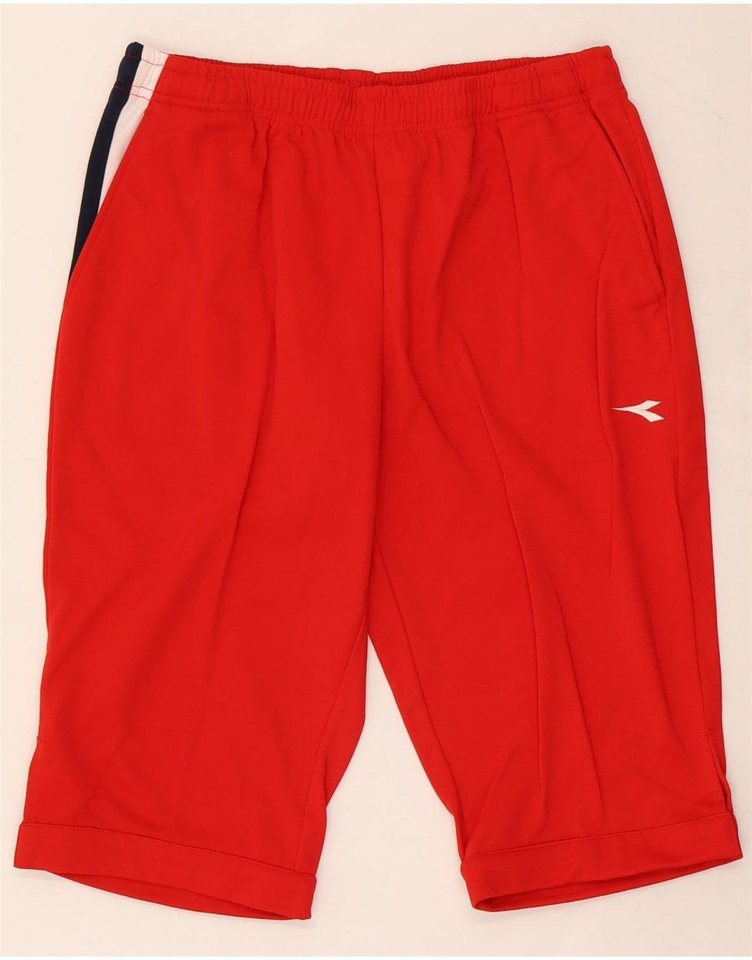 Pantaloncini sportivi Diadora Bermuda da uomo, grandi, in poliestere color block rosso