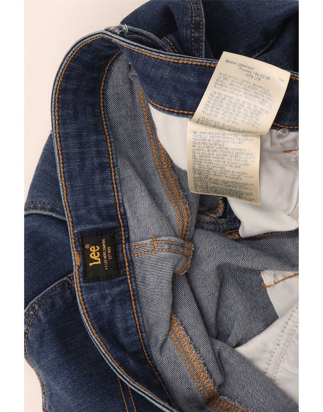 Jeans dritti Marion da donna Lee W31 L31 cotone blu