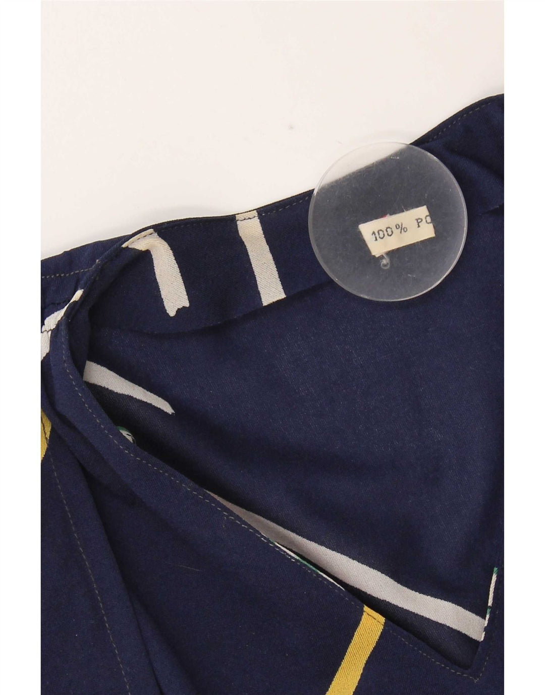 Abito a trapezio da donna vintage IT 42 Poliestere a righe blu navy medio