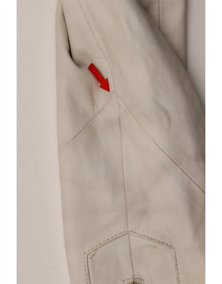 Giacca Biker in Pelle Donna Conbipel IT 42 Media Pelle Bianca