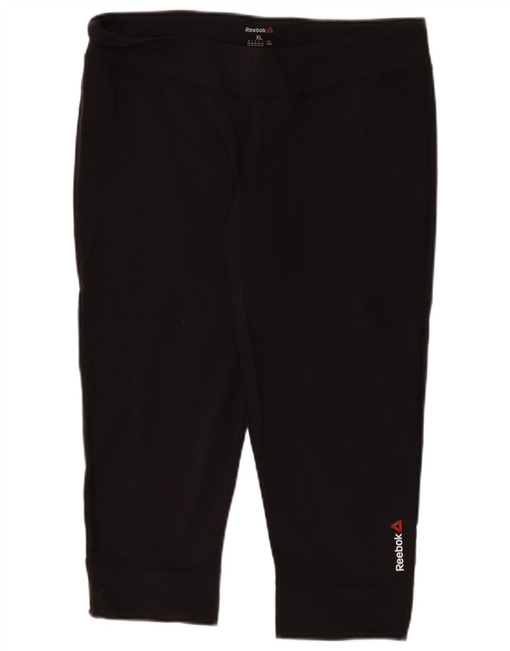 Leggings Capri Reebok da donna UK 18 XL nylon nero