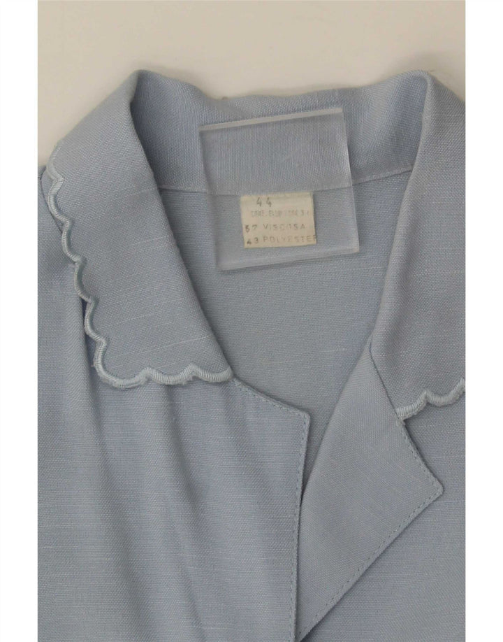 Abito vintage da donna senza maniche a trapezio IT 44 Viscosa blu medio