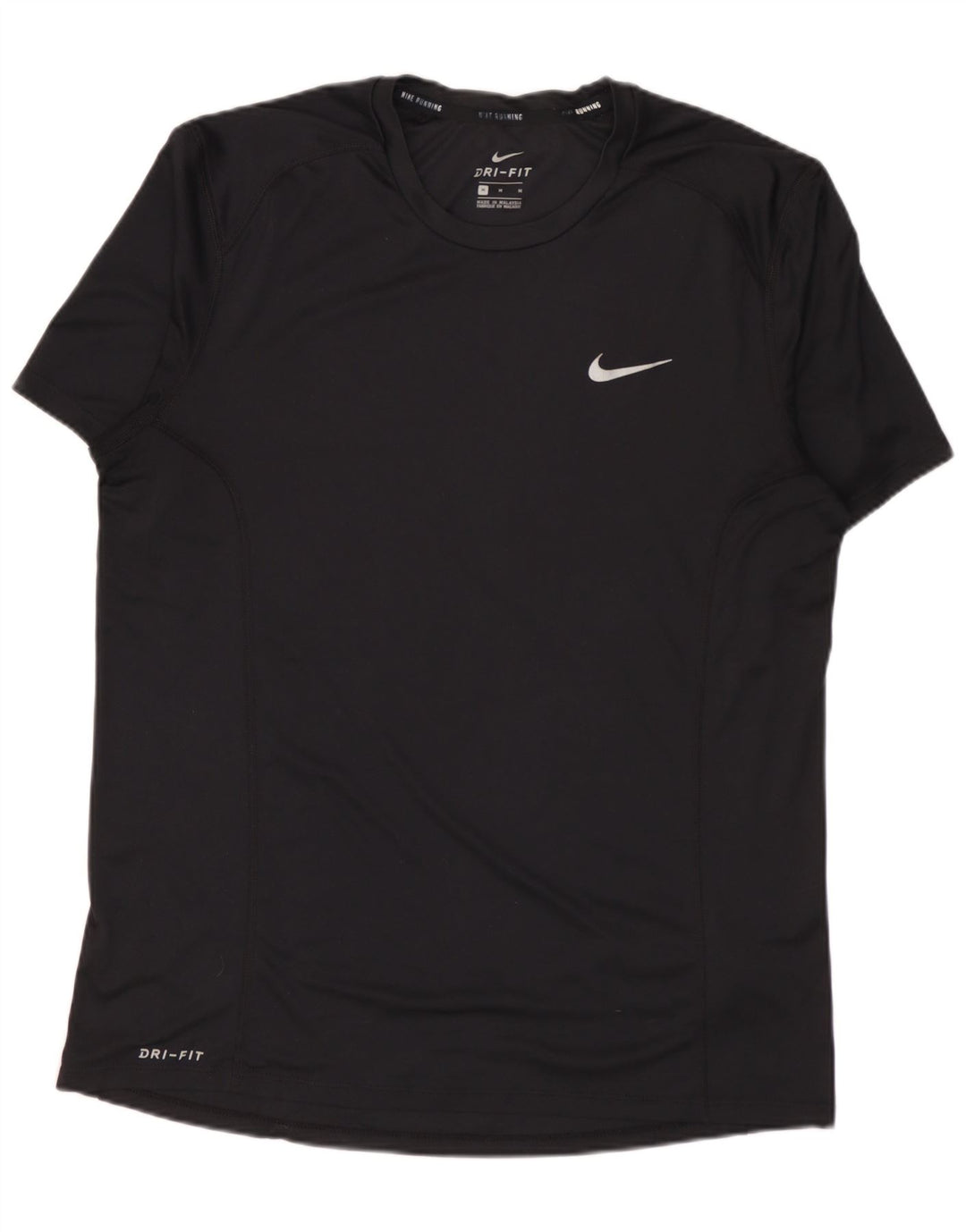 T-shirt Nike da uomo Dri Fit, top in poliestere nero medio