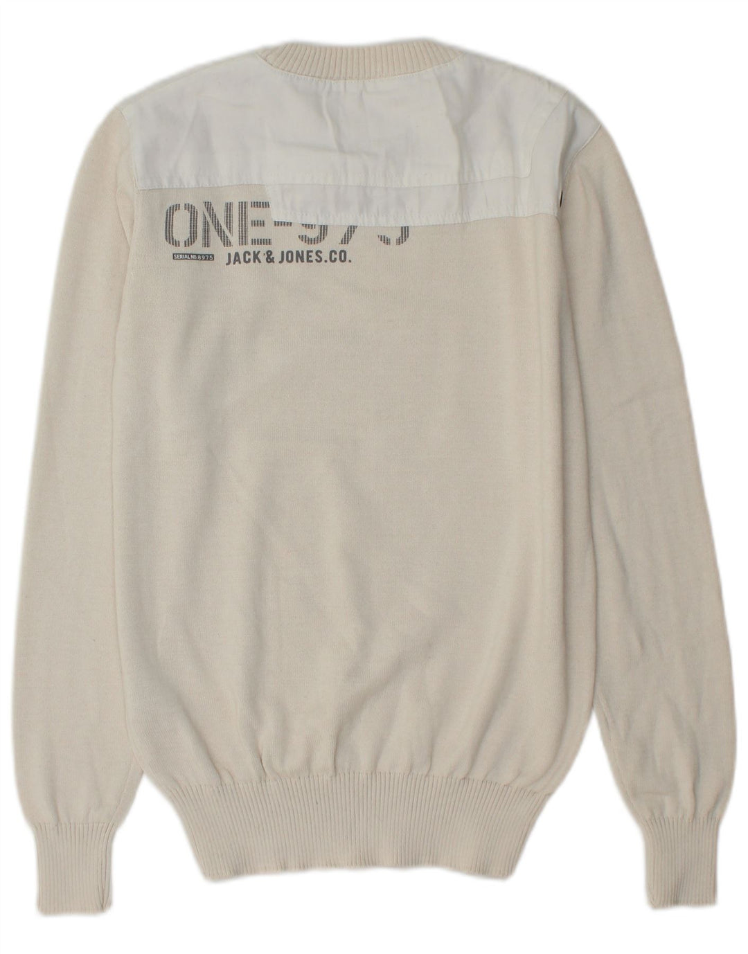 JACK & JONES maglione maglione girocollo con grafica da uomo piccolo bianco sporco