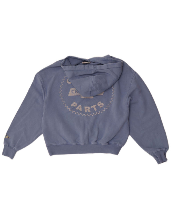 Pull & Bear Felpa con cappuccio oversize con grafica da donna UK 6 XS Cotone blu