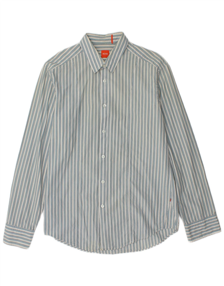 Camicia da ragazzo Hugo Boss 15-16 anni Cotone a righe grandi blu