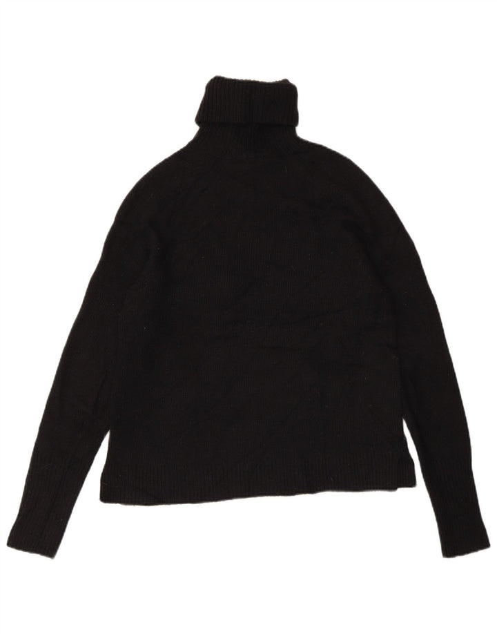 J. Crew Maglione da donna con collo alto corto UK 10 Piccolo in lana nera