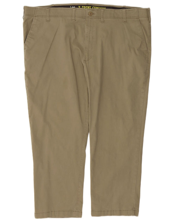 Pantaloni chino dritti Lee X-treme Comfort da uomo W48 L28 cotone kaki