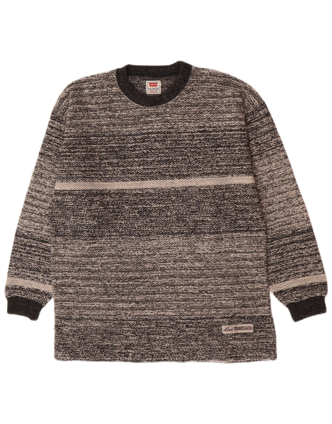 Maglione maglione girocollo da uomo Levi's in cotone a righe grigio medio