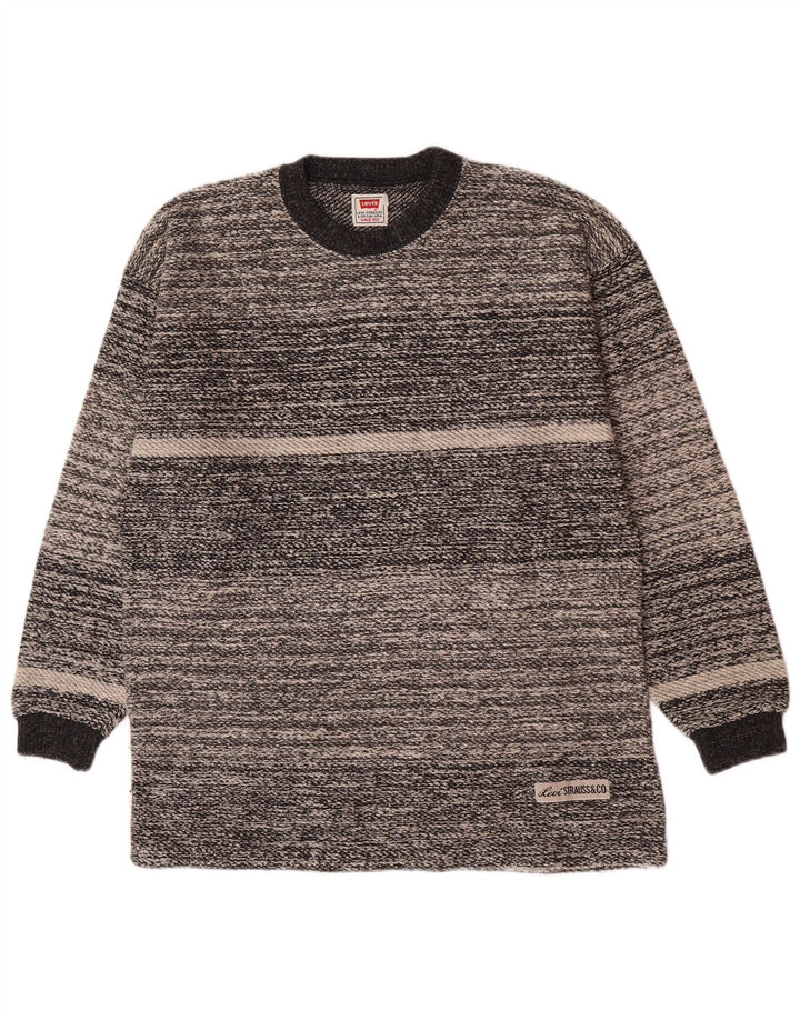 Maglione maglione girocollo da uomo Levi's in cotone a righe grigio medio