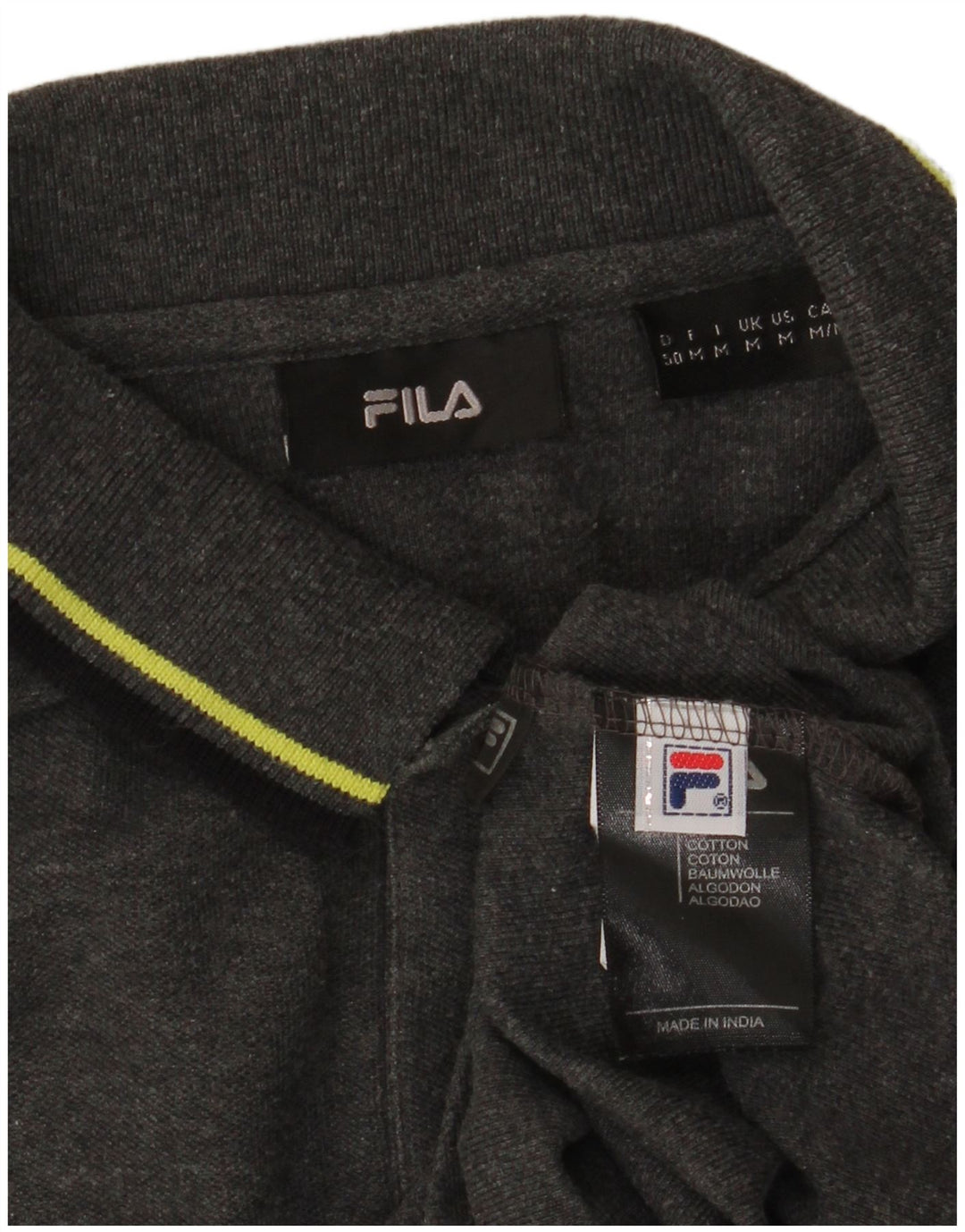 Polo da uomo Fila in cotone grigio medio