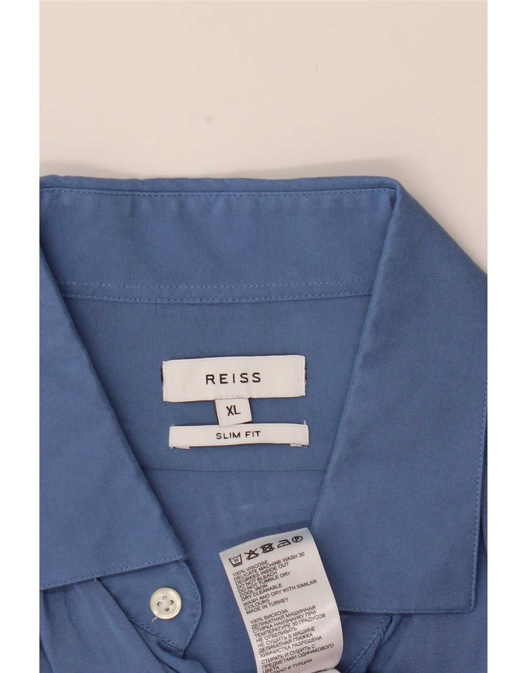 Camicia Reiss Uomo Slim Fit XL Blu Viscosa