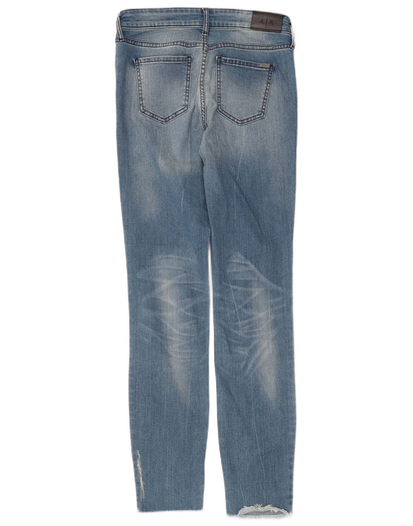 Jeans super skinny da donna a vita bassa Armani Exchange W28 L30 cotone blu