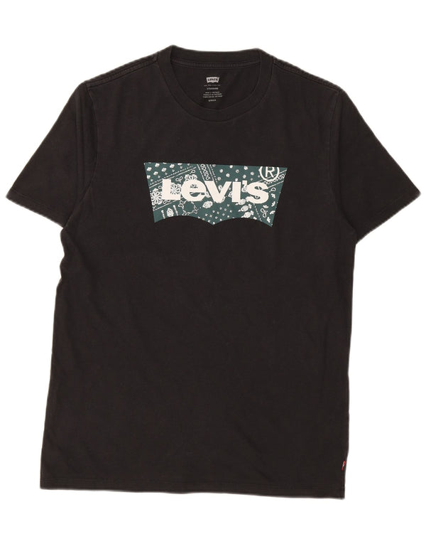 T-shirt grafica standard da uomo LEVI'S Top piccola in cotone nero