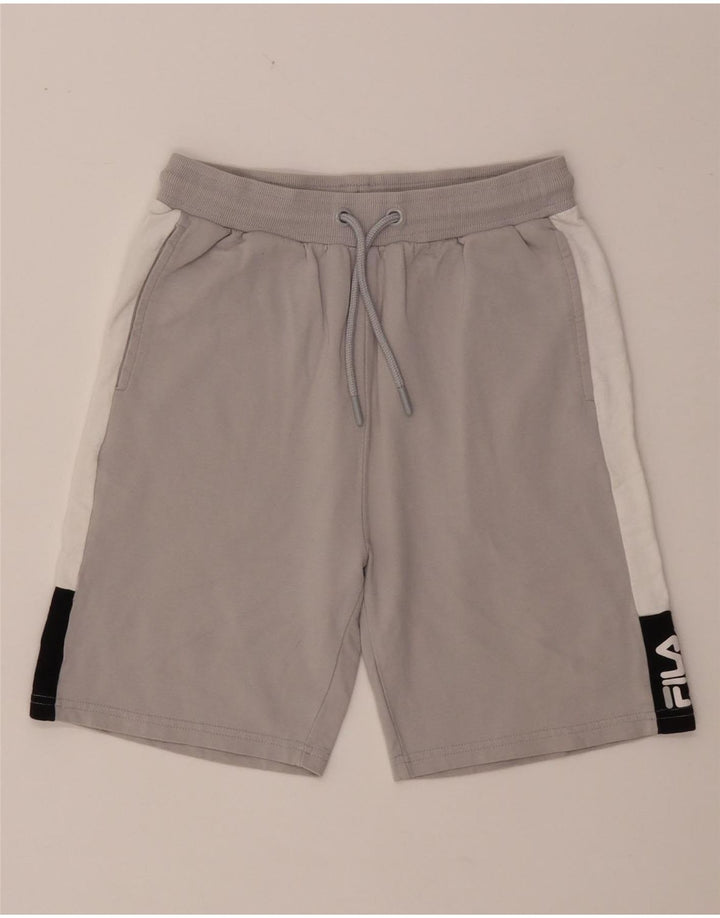 Pantaloncini sportivi FILA da ragazzo 13-14 anni in cotone color block grigio