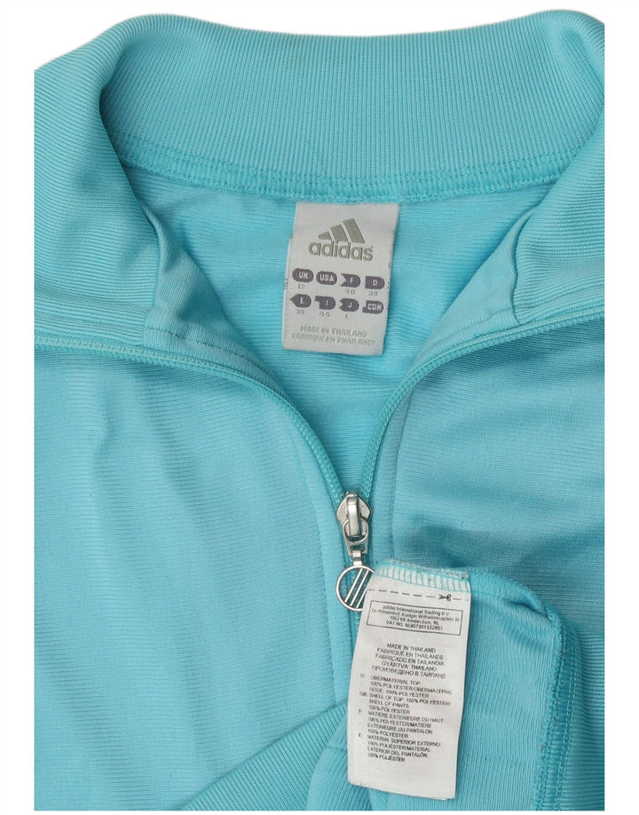 Giacca da tuta da donna Adidas UK 12 Medium Turchese Poliestere