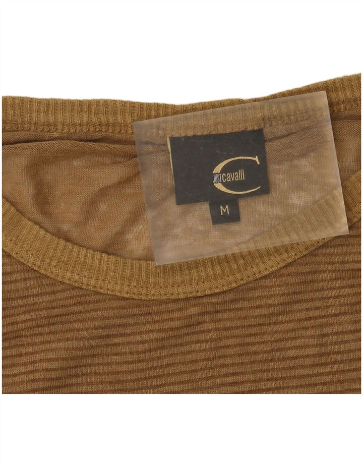 Just Cavalli T-shirt da uomo Top marrone medio a righe