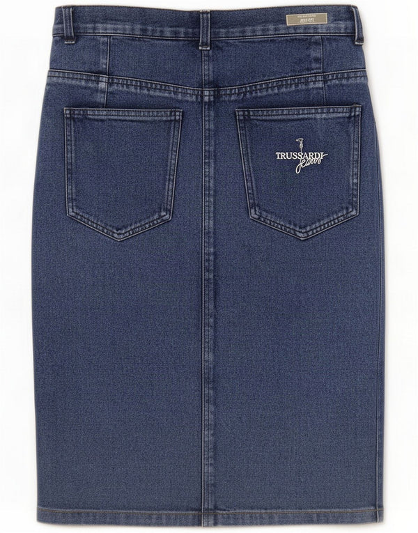 Gonna Trussardi in denim da donna IT 46 Large W32 Blu Cotone
