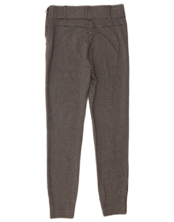 Pantaloni casual slim da donna Zara piccoli W26 L26 viscosa a quadri neri