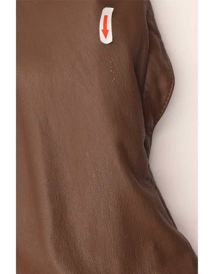 Giacca in pelle militare vintage da uomo IT 52 XL Marrone