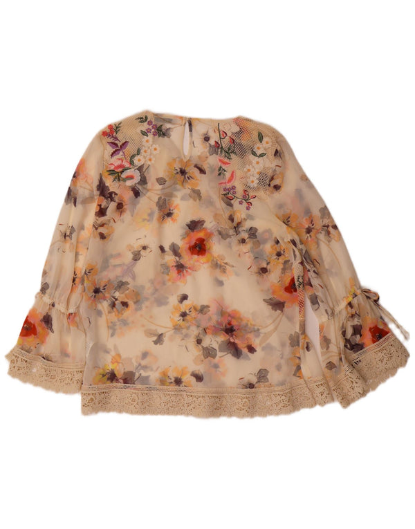 Marks & Spencer Top da donna con maniche a 3/4 Per Una Camicetta UK 14 Large Bianco sporco