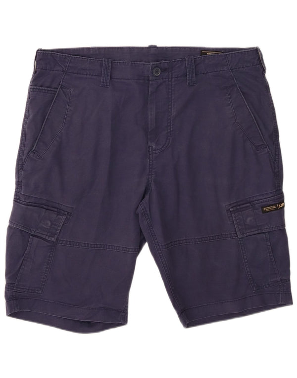 Pantaloncini cargo da uomo Superdry W36 Large in cotone blu navy