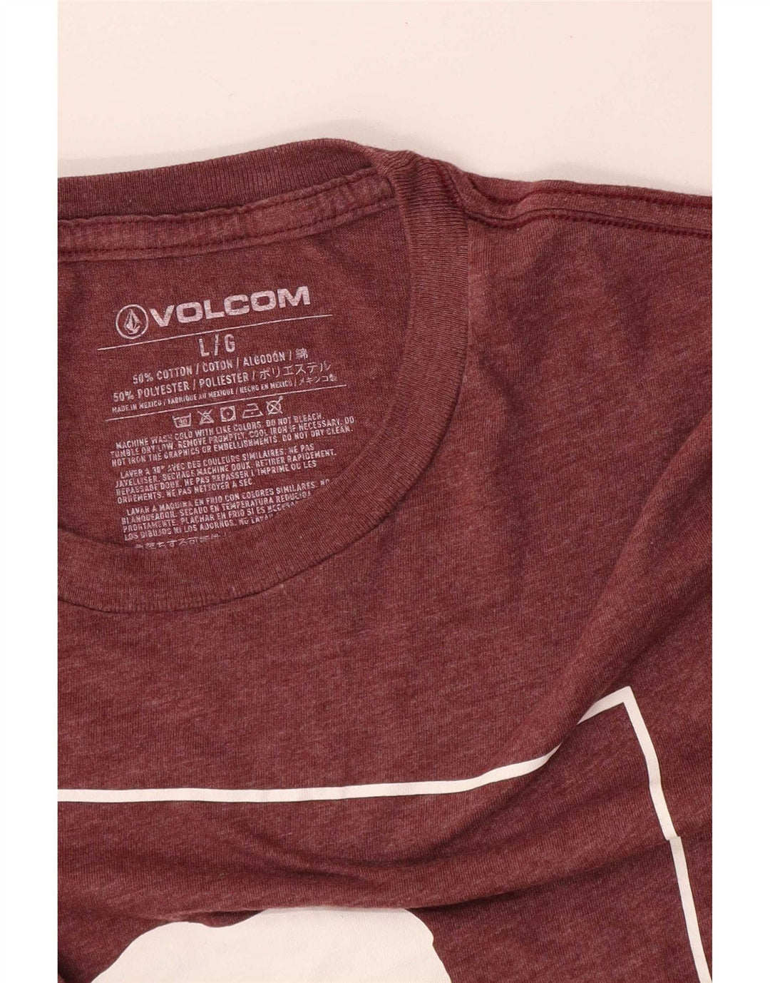 T-shirt grafica da uomo Volcom Top grande in cotone bordeaux