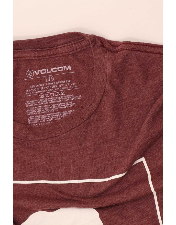 T-shirt grafica da uomo Volcom Top grande in cotone bordeaux