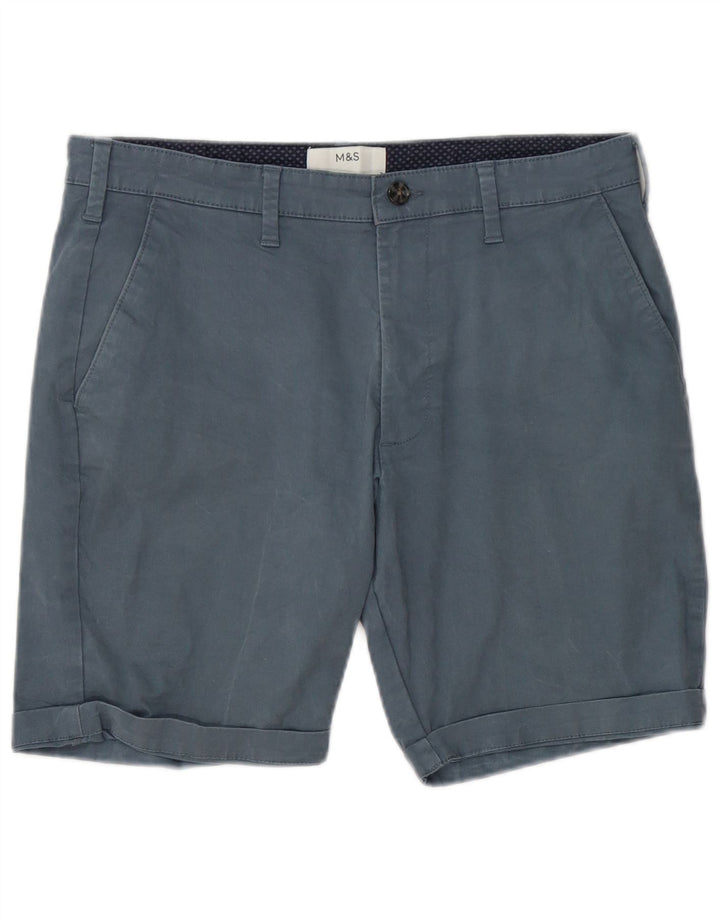 Pantaloncini chino da uomo Marks & Spencer W32 cotone blu medio