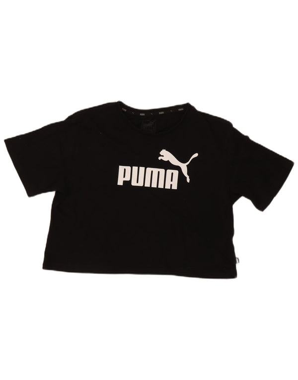 T-shirt grafica corta da donna Puma a maniche corte UK 14 media nera