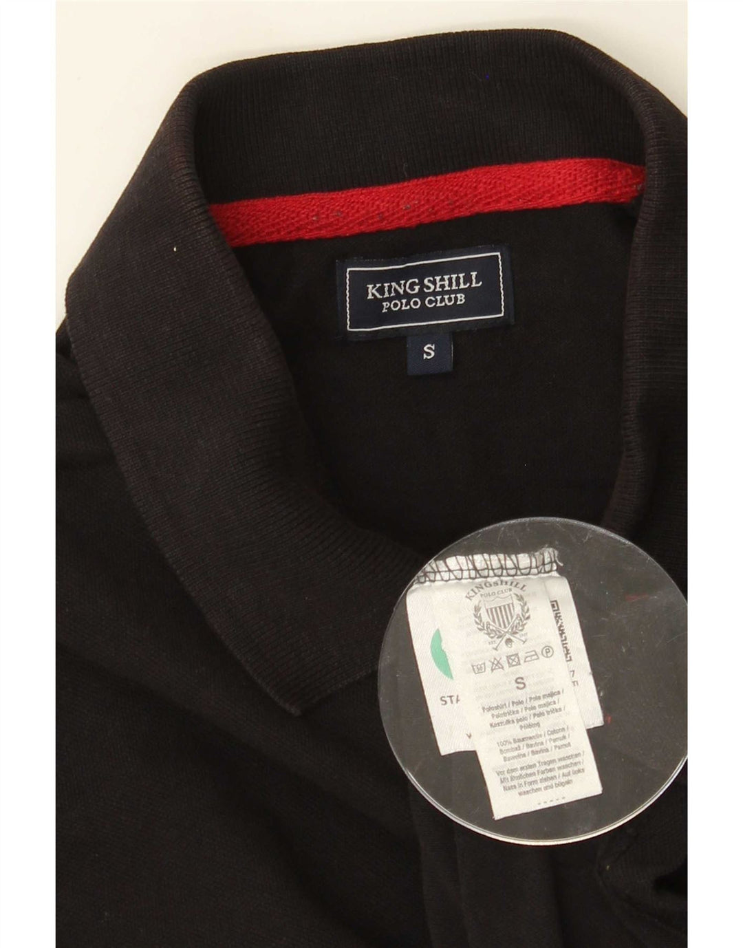 Polo grafica da uomo piccola in cotone nero