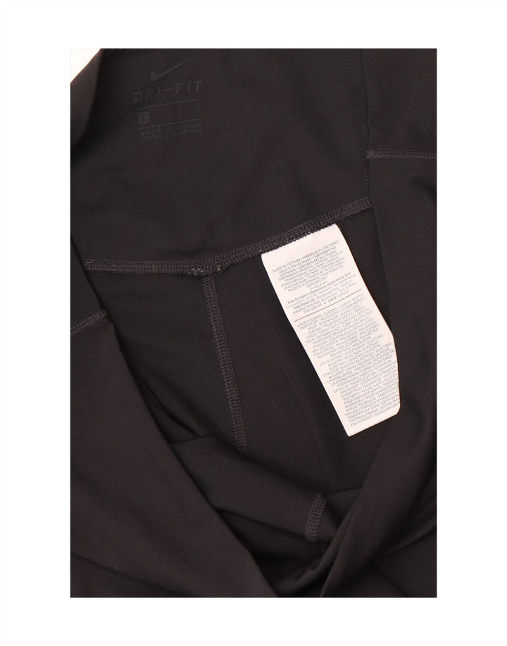 Leggings grafici Nike Dri Fit da donna UK 14 grande poliestere nero