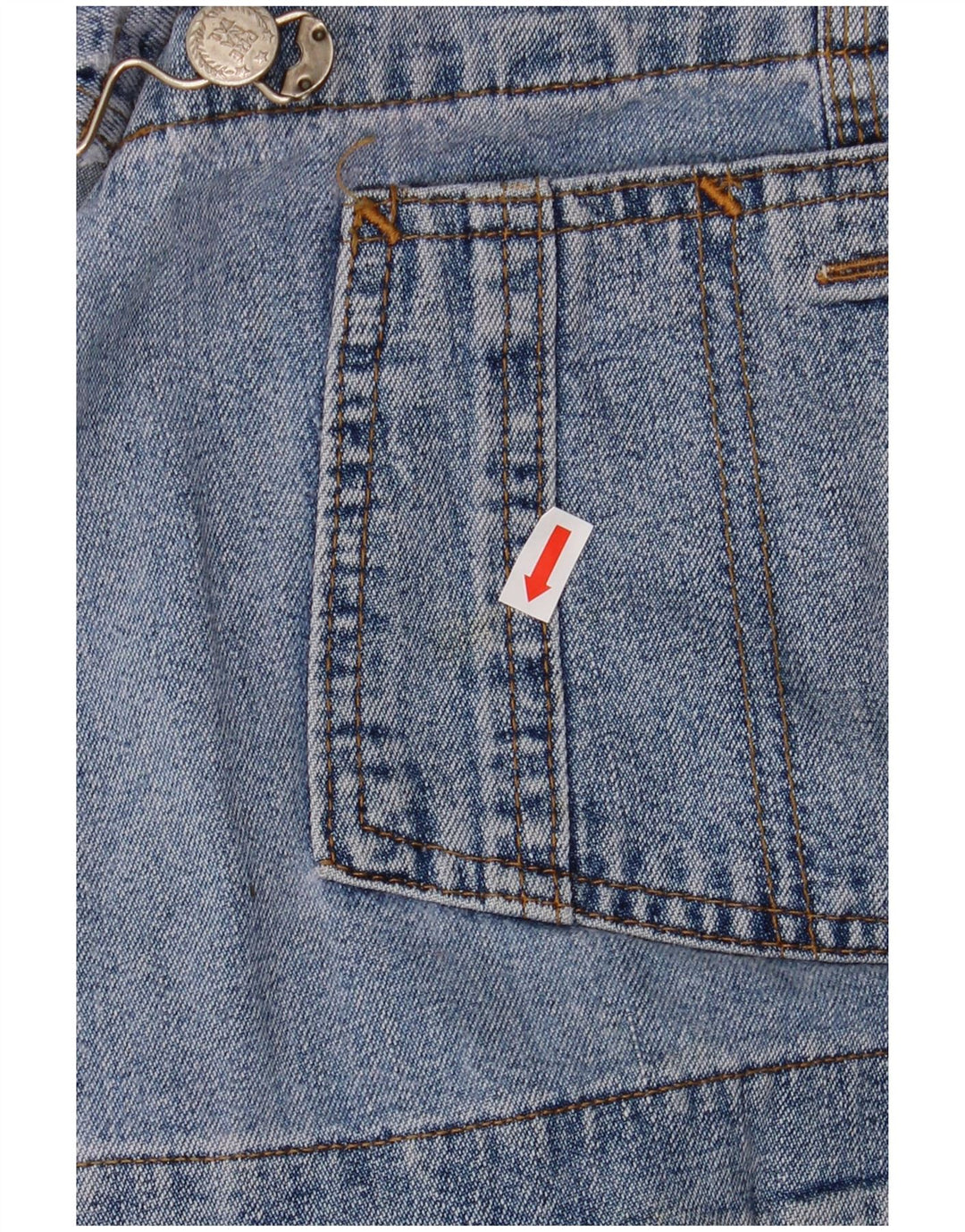 Salopette premaman da donna vintage jeans grandi W40 L30 cotone blu