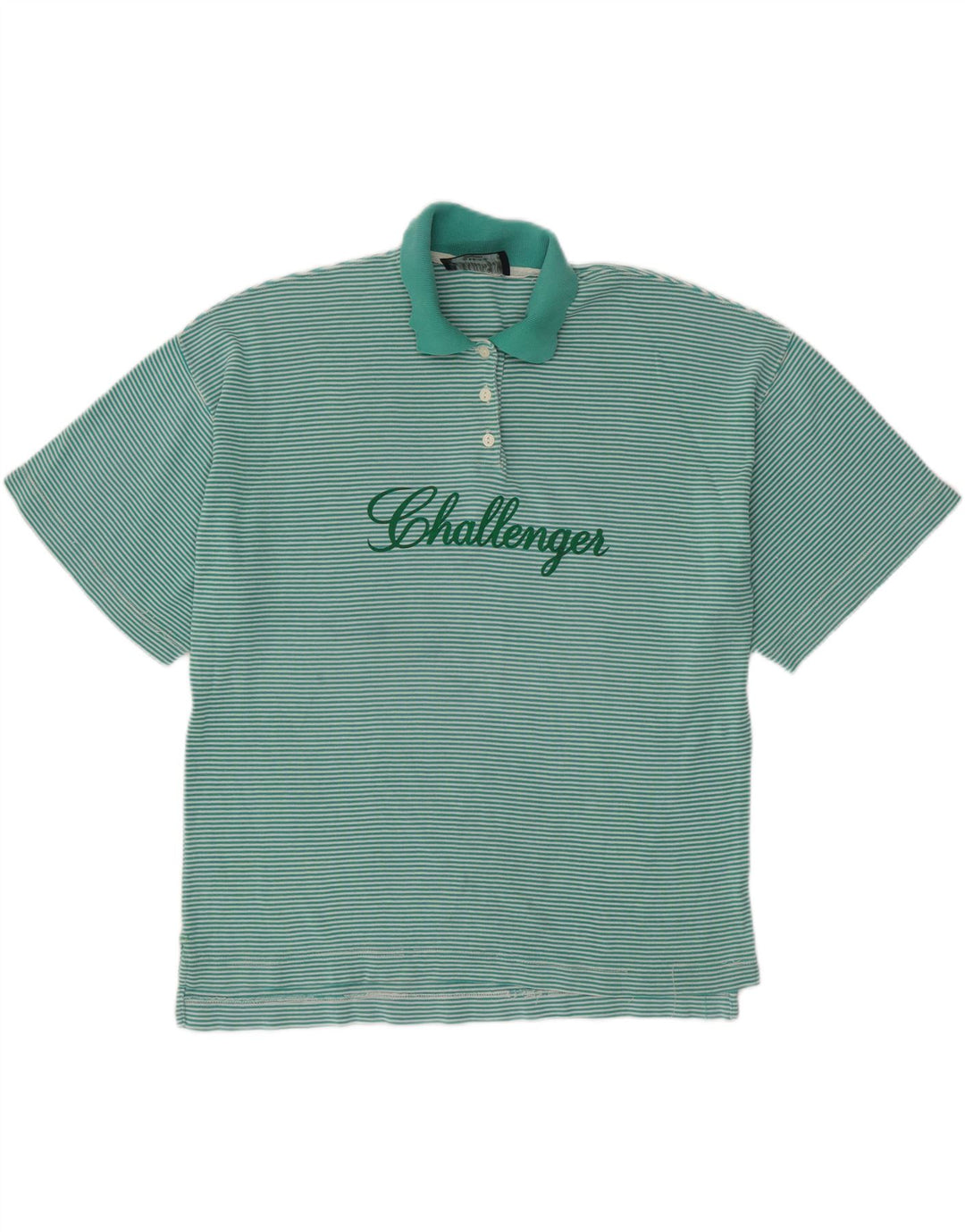 Polo oversize da donna CHALLENGER UK 14 Gessato medio turchese