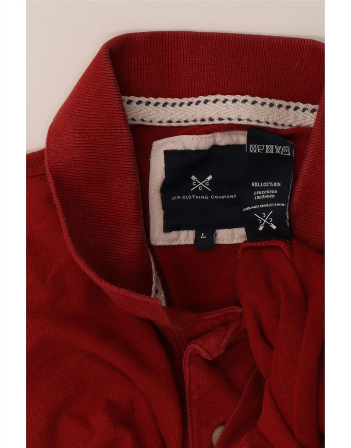 CREW CLOTHING Polo da uomo grande in cotone rosso